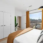 Penthouse On River With Garage And Patio, Walk Downtown Apartment
