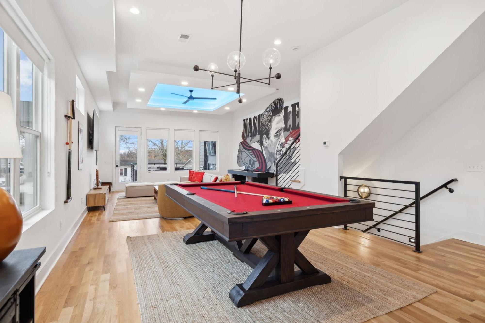 Sleek Multi-level Rooftop Views & Pool Table