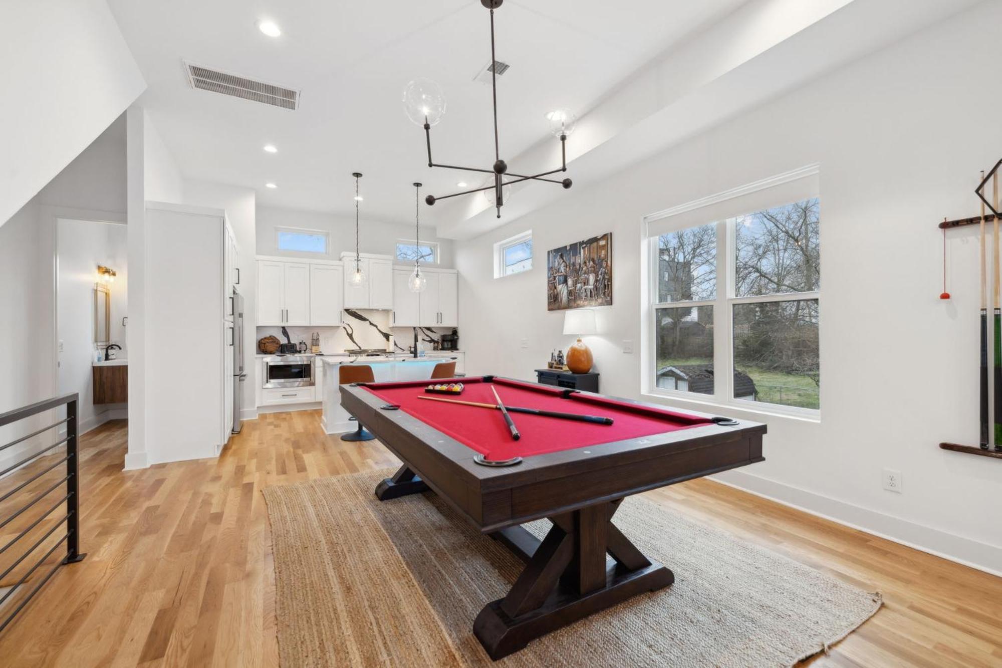 Sleek Multi-level Rooftop Views & Pool Table
