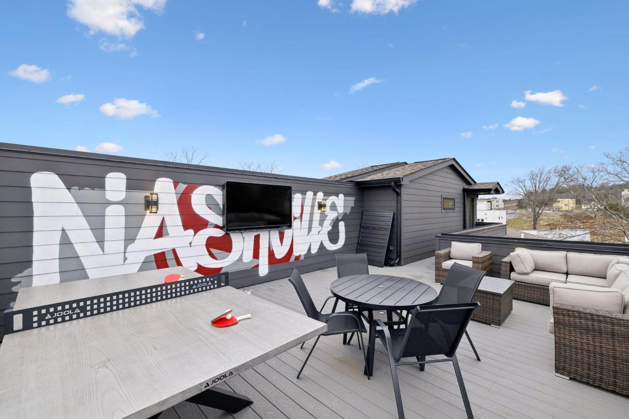 Sleek Multi-level Rooftop Views & Pool Table