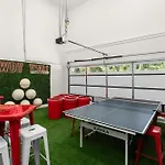 The Americana Abode Rooftop Hot Tub Game Room