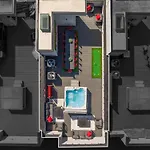 The Americana Abode Rooftop Hot Tub Game Room