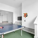 Big New And Modern With Skyline View Mural And Ping Pong