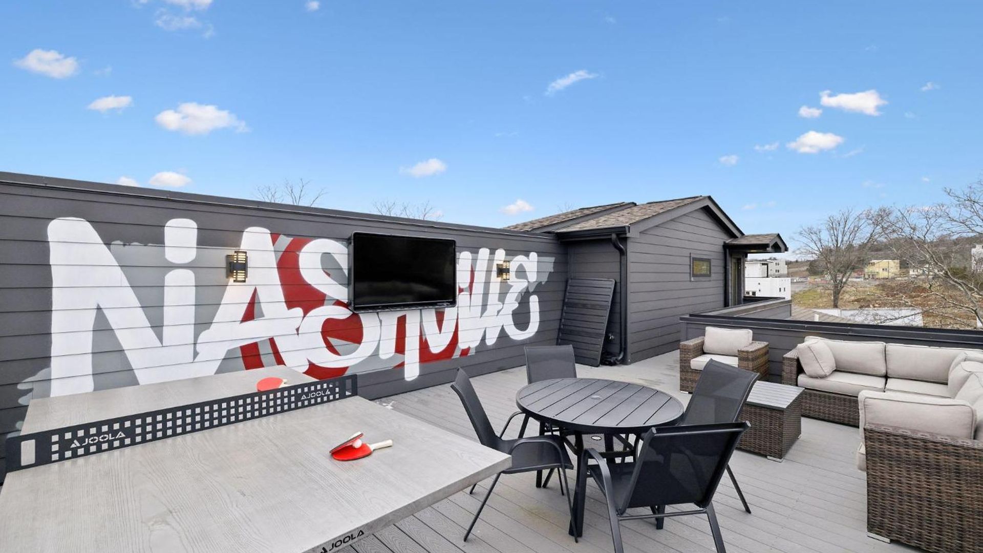 Sleek Multi-level Rooftop Views & Pool Table