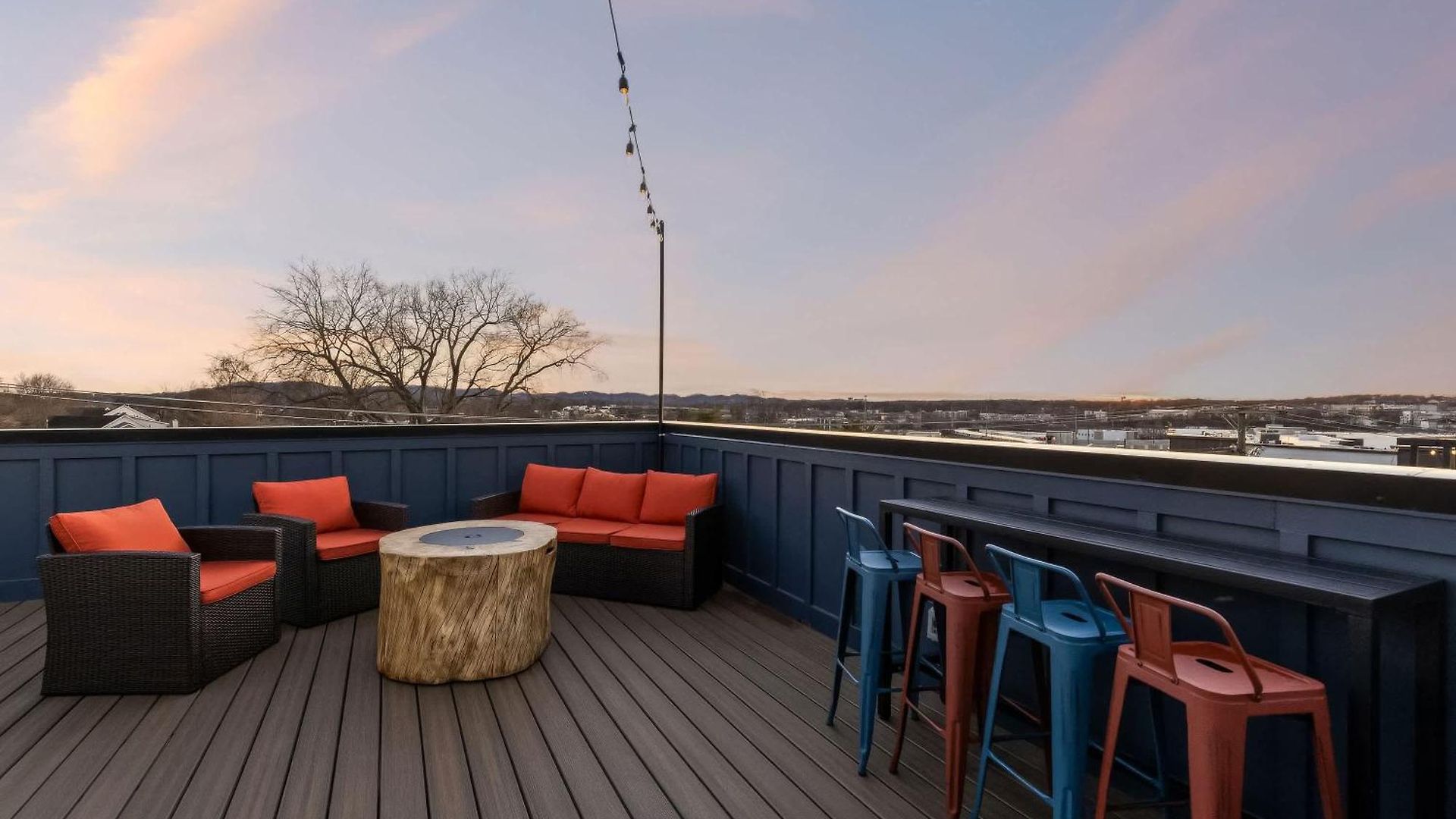 Rooftop Hot Tub Game Barrel Sauna Nashville