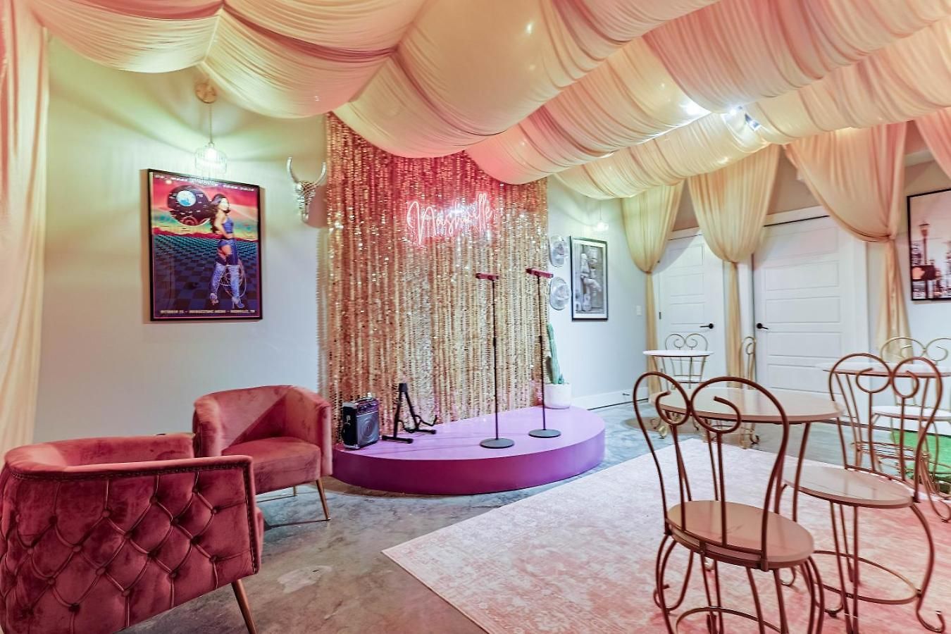 Glam Bachelorette Stage & Neon Vibes Holiday home