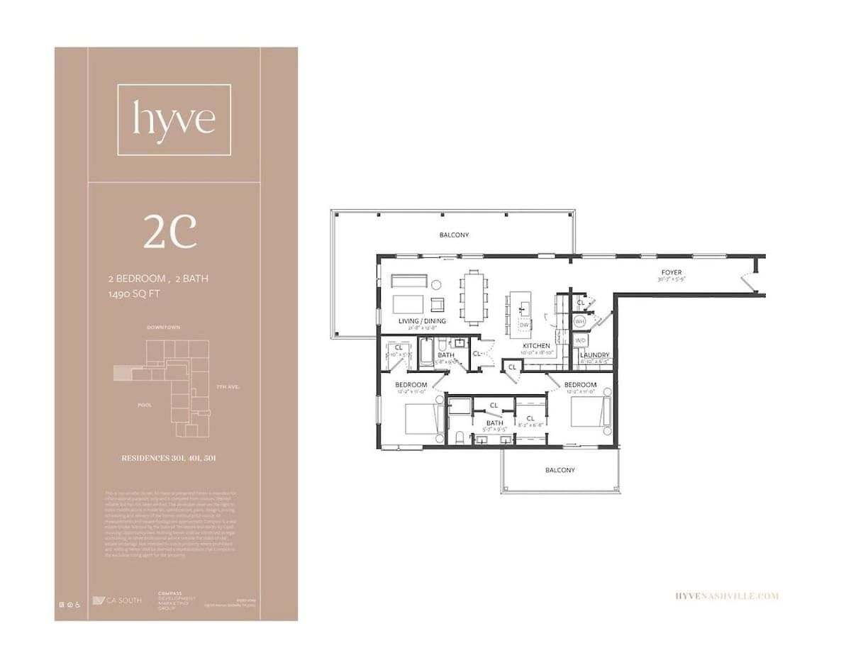 Hyve -tropical Peach -walk To Broadway - Pool&gym! *