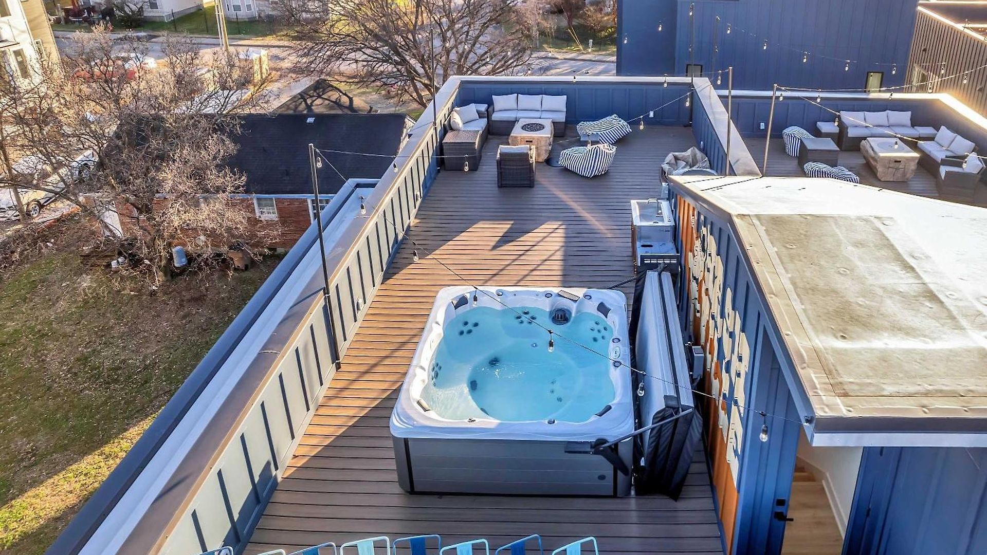 Rooftop Deck Hot Tub Game Downtown Nashville