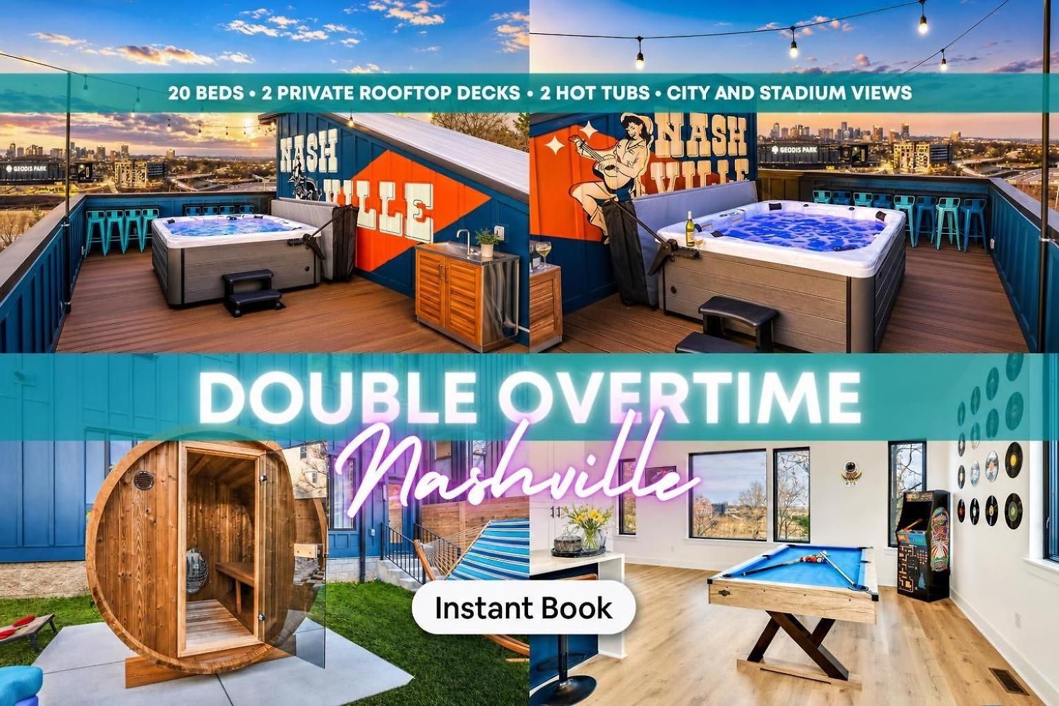 Twin Homes Rooftop Deck Hot Tub Outdoor Kitchen