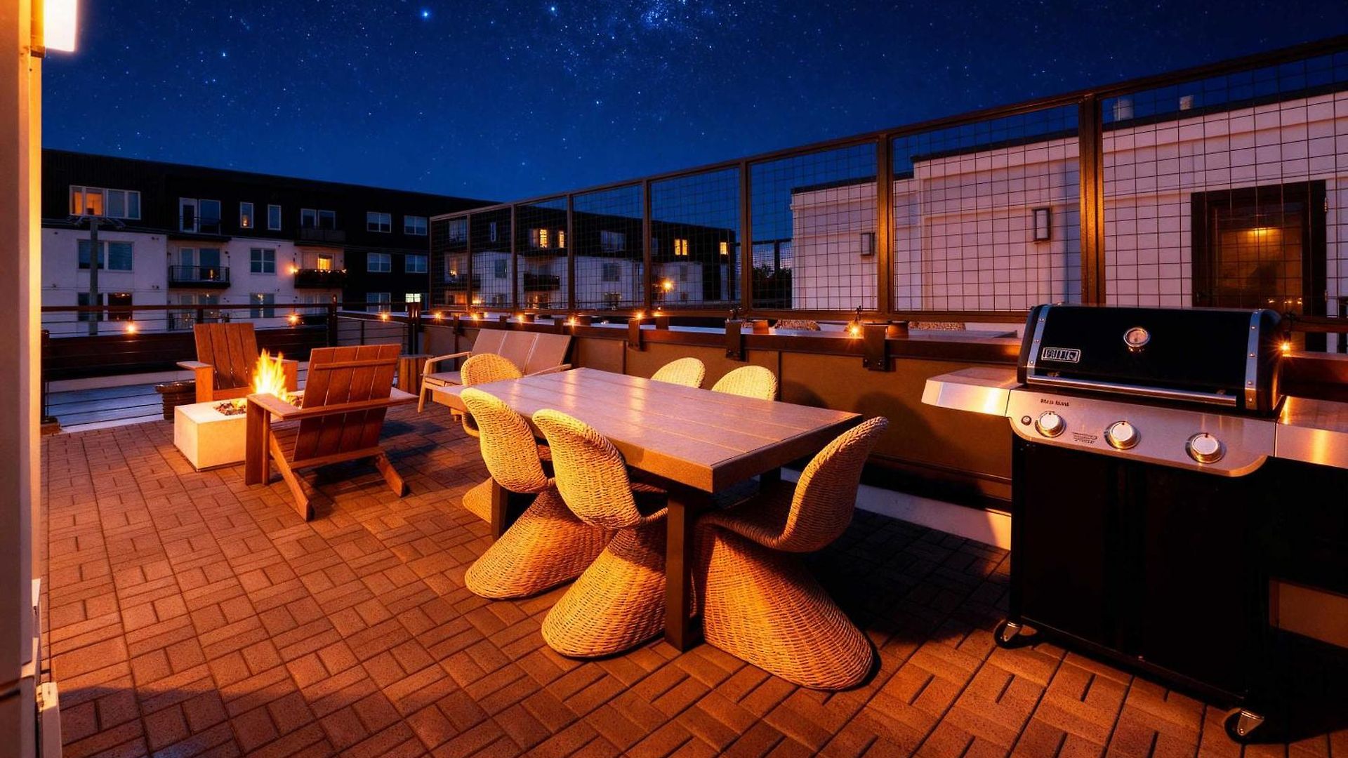 Rooftop Fire Pit Lounge Skyline Dt Nash Views Nashville