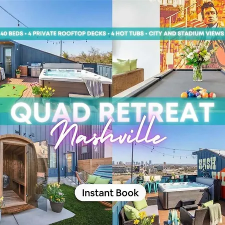 4 Rooftop Decks 4 Hot Tubs Game & Sauna Nashville