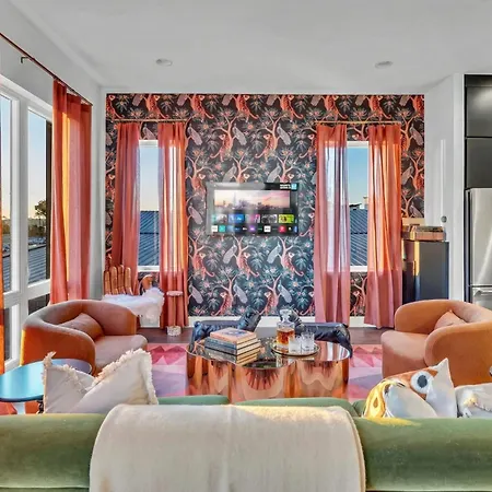 Disco Themed Hot Tub & Rooftop Decks In