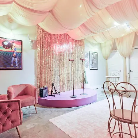 Glam Bachelorette Stage & Neon Vibes Holiday home