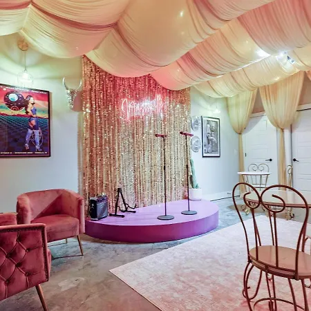 Glam Bachelorette Stage & Neon Vibes Holiday home