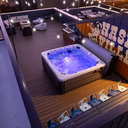 Rooftop Deck Hot Tub Game Downtown