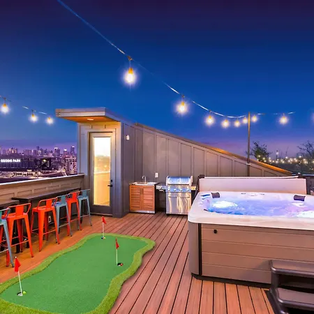 Rooftop Hot Tub Game Barrel Sauna