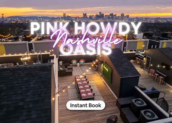 New Pink Howdy Oasis 13 Beds Rooftop View Parking