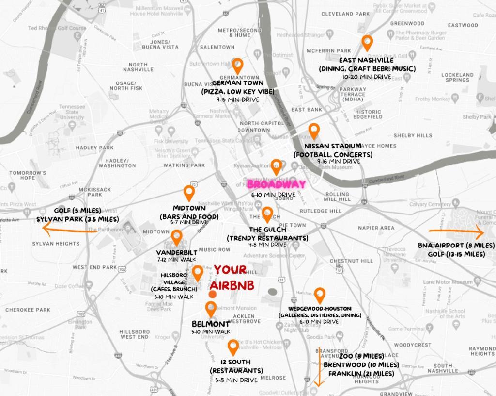 Extra Spacious 4 Bed / 4.5 Bath Music Row Nashville