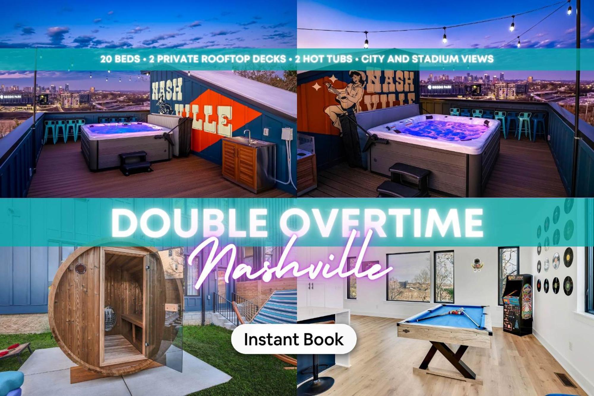 Twin Homes Rooftop Deck Hot Tub Outdoor Kitchen Holiday home Nashville